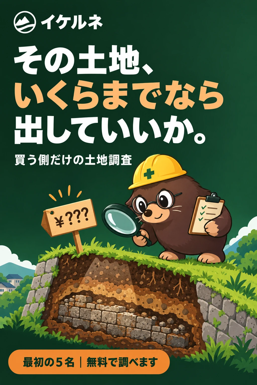 その土地、いくらまでなら出していいか。買う側だけの土地調査「イケルネ」。最初の5名は無料で調べます